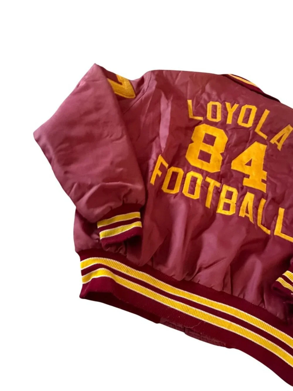 LOYOLA FOOTBALL Men's Vintage 1984 87 Letterman Delong College Jacket Size L